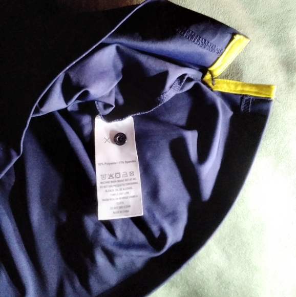 MAelreg performance polo Long sleeve XL Dark blue swirl pattern yellow t… - Picture 7 of 15